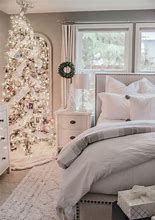 Content image for christmas bedroom decorate for christmas off white quilt